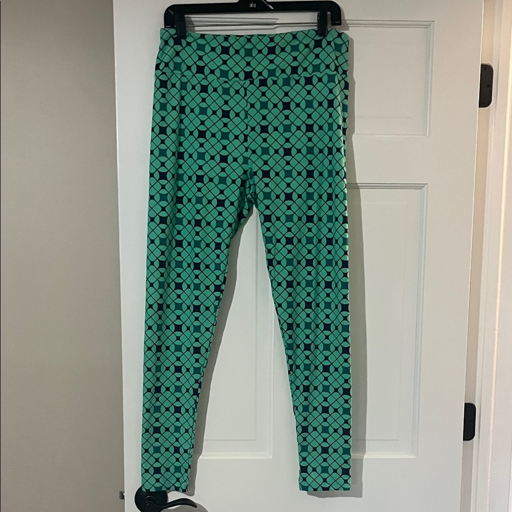 Green Geometric Leggings